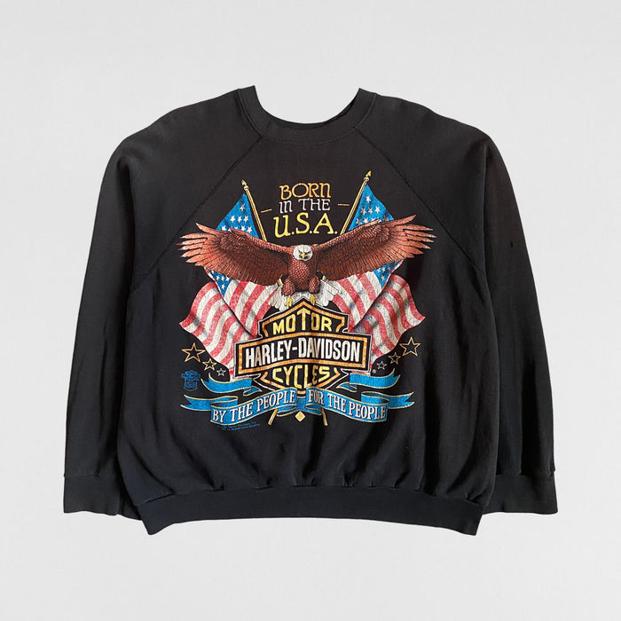 Vintage 1989 Harley Davidson Boxy Raglan Crewneck