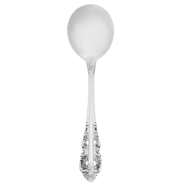 Walco 6812 Classic Baroque 6" 18/10 Stainless Steel Extra Heavy Weight Bouillon Spoon - 12/Pack