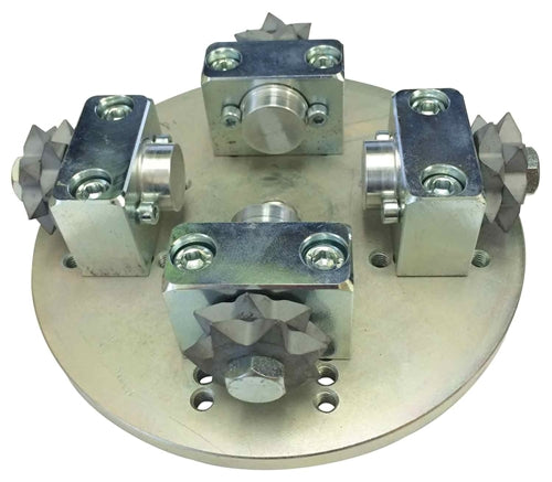Weha Piranha Bush Hammer Spur for Professional Stone Fabrication and Repair - in use