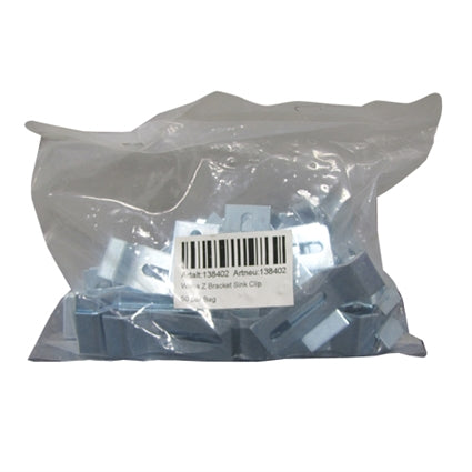 WEHA Z Bracket Sink Clip  50 Pack for Stone Fabrication Shop - in use