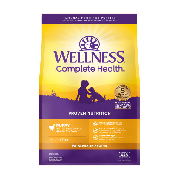 Wellness Complete Health Natural Puppy Chicken, Oatmeal and Salmon Dry Dog Food