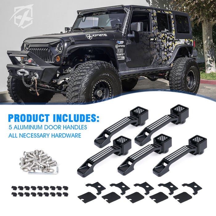 Xprite  Heavy Duty Aluminum Door Handle Set for Jeep Wrangler JK JKU 2007-2018 | Freedom Series