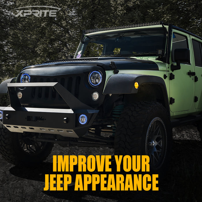 Xprite LED Side Marker Fender Lights for 2007–2018 Jeep Wrangler JK/JKU | Plug & Play