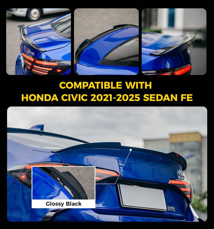 Xprite Rear Roof Spoiler Compatible with Honda Civic - AP-TOPWING-G1-CF
