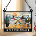 You And Me And The Lovely Fur Babies - Personalized Window Hanging Suncatcher Ornament