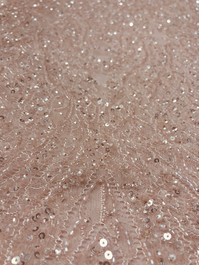 Zinnia hand beaded lace